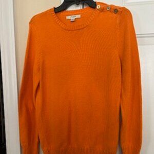 Women's Sweater Top Brand: Liz Claiborne New York Size Large Orange Long Sleeve